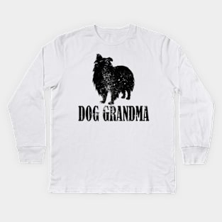 Sheltie Dog Grandma Kids Long Sleeve T-Shirt